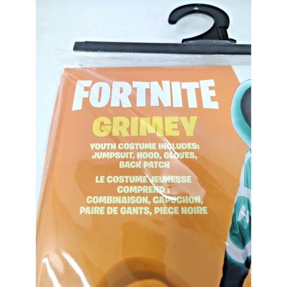 NEW Fortnite Grimey Costume Youth M 8-10 Halloween Cosplay Kids Jumpsuit - Picture 3 of 4